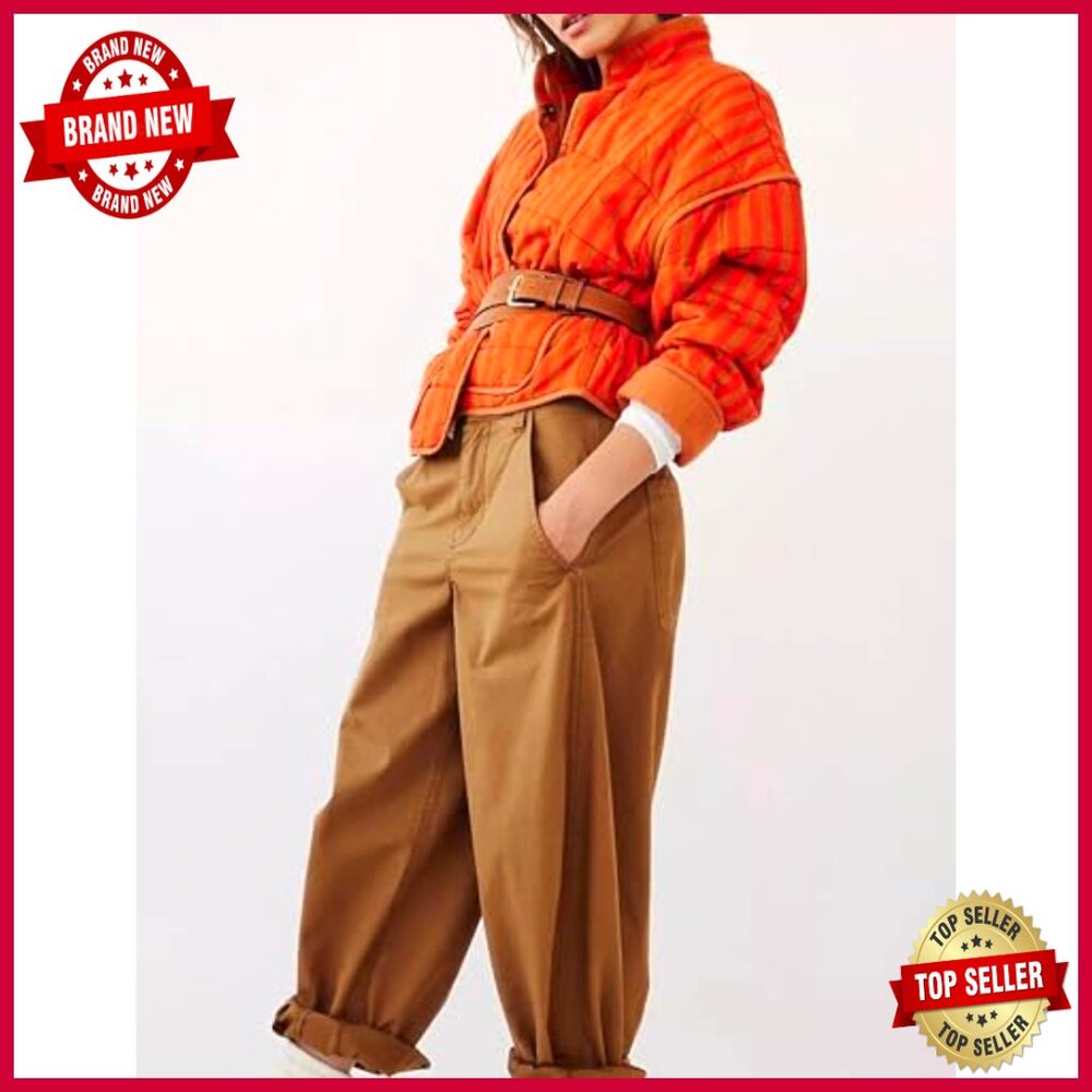 Lightweight Quilted Puffer Jacket with Pockets, Stand Collar, Loose Fit - Picture 6 of 7